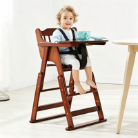 Chaise haute pour bébé en bois massif, durable, portable, pratique, standard, avec plateau