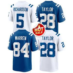 2025 nuevos hombres 28 <span class=keywords><strong>Jonathan</strong></span> Taylor Football Jerseys 84 Tyler Warren 5 Anthony Richardson cosido a la S-3XL - Product Image 1