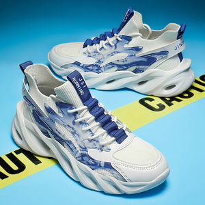 Chaussures de sport respirantes pour hommes, grande taille, légères, bleu vif, pour la course à pied, la salle de sport, les entraînements et les tenues décontractées - Product Image 5