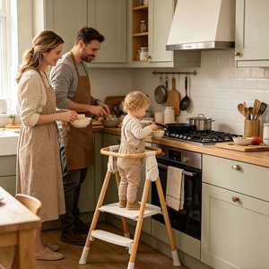 Reliable Safety Height Adjustable Child Toddler 3 in 1 High Chair Infant Kitchen Stool &amp; Adjustable Baby Bouncer for <strong>Newborn</strong> - Product Image 2
