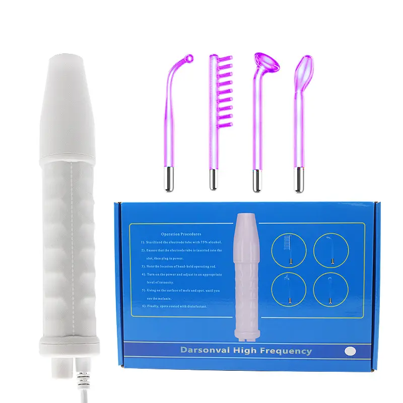 Portable high frequency galvanic facial eye massage skin led therapy electrotherapy beauty wand machine alta frecuencia facial