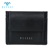 Dompet koin kulit asli kustom RFID mewah kualitas tinggi pemegang kartu penutup terbuka poliester pendek tampilan elegan