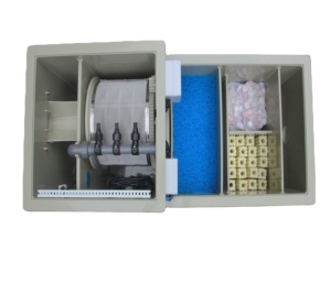 Filtre à tambour combiné Cowater avec pompe à moteur 5m³/h, filtration haute efficacité, <span class=keywords><strong>lampe</strong></span> <span class=keywords><strong>UV</strong></span> <span class=keywords><strong>pour</strong></span> <span class=keywords><strong>bassin</strong></span> à poissons, qualité d'eau stable 110V/220V - Product Image 1