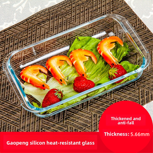 <span class=keywords><strong>Bandeja</strong></span> Rectangular de Vidrio Borosilicato Resistente al Calor, Apta para <span class=keywords><strong>Horno</strong></span>, Transparente, para Asar y Cocinar - Product Image 1