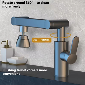 Robinet de <span class=keywords><strong>lavabo</strong></span> FSH moderne rotatif à 360° multifonctionnel en acier inoxydable avec bras mécanique universel en céramique, <span class=keywords><strong>mitigeur</strong></span> eau chaude et froide - Product Image 3