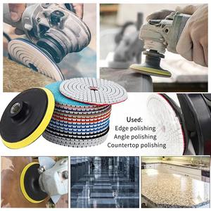 4 "יהלום 3-שלב 100 מ" מ קוטר רטוב ליטוש משטח חיץ עבור אבן גרניט ליטוש oem להתאמה אישית - Product Image 5
