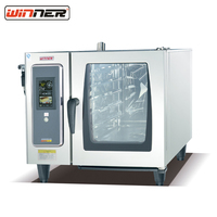 Four combiné électrique professionnel en acier inoxydable, four à convection et vapeur avec fonction de pulvérisation pour hôtel