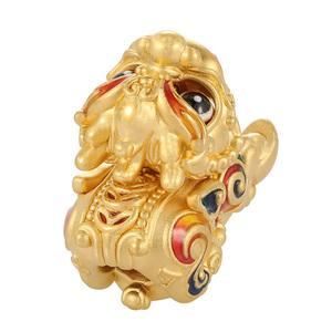 2.7g accessoires de bijoux en perles en gros 24k or pur accessoires de bijoux de luxe petit chinois Pixiu forme perlée - Product Image 2