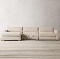 Ensemble de canapé et fauteuil en tissu pour salon, design moderne à profil bas, rembourrage doux, meubles de maison, certifié CE