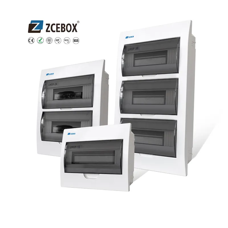 ZCEBOX 중국 표면 마운트 12way 18way 전기 플라스틱 전원 사용자 정의 배포 상자
