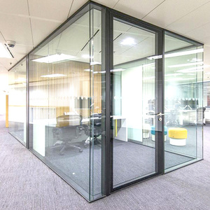 Mur de partition <span class=keywords><strong>acoustique</strong></span> à Double couche, partition de verre glacée pour salle de réunion et bureau - Product Image 1