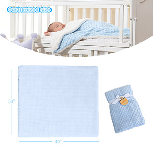 Wholesale Premium Personalized Super Soft Fleece Plush Swaddle Cover Baby Sherpa Dot Blanket for Newborn Baby Winter - Product Image 4