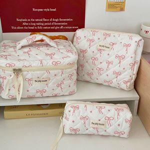 Style coréen coton chaîne fermeture Simple arc écologique grande capacité Portable voyage maquillage cosmétique sac <span class=keywords><strong>de</strong></span> rangement pour <span class=keywords><strong>les</strong></span> filles - Product Image 3