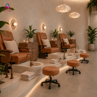 Mobilier de salon de manucure moderne personnalisé Sundo, éclairage LED, décoration de salon de beauté pour la décoration intérieure, mobilier de salon de coiffure personnalisé