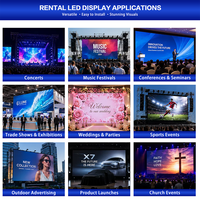 Pantalla LED de Alquiler para Interiores y Exteriores de 500*1000 mm, P2.6 P2.9 P3.91, Pantalla Gigante para Escenarios, Fondo de Escenario LED, Video Wall con Unión sin Costuras