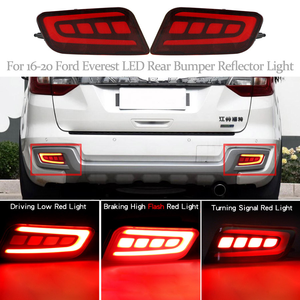 ไฟสะท้อนแสง LED สำหรับกันชนหลังรถยนต์ 12V สำหรับ <span class=keywords><strong>Ford</strong></span> <span class=keywords><strong>Everest</strong></span> ปี 2016 2017 2018 2019 2020 ไฟเบรกอัตโนมัติ 3 ฟังก์ชั่น แบบไดนามิก - Product Image 2