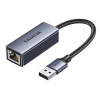 SAMZHE 15cm Adaptor Ethernet Gigabit USB3.0 Berpelindung 1000Mbps RJ45 LAN Jaringan Kabel Tersedia untuk Laptop Windows Mac