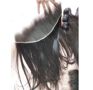 Extensiones de cabello virgen recto vietnamita de alta calidad 13*5 súper fino para Frontal de encaje para exportación de estándares vietnamitas suizos - Product Image 1