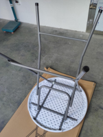 Table de bar pliante ronde en plastique blanc de haute qualité, portable, pour l'extérieur, pour les fêtes, bon marché, 32 pouces