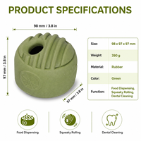 Balle de puzzle pour chien en caoutchouc vert menthe, marque privée, pour l'alimentation lente et le soutien au nettoyage des dents