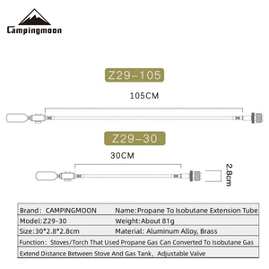 Tubo de Extensión de Propano a Isobutano para <span class=keywords><strong>Camping</strong></span>, Conexión Roscada para Estufa de Gas Portátil, Cable de Extensión para Cocina al Aire Libre - Product Image 3