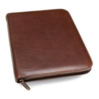 Cartera de cuero A4 Premium, carpeta de archivos de exportación en relieve, cierre de cremallera