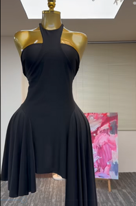 Abito <span class=keywords><strong>Midi</strong></span> Aderente Sexy da Donna, Outfit per Compleanno, Vestito in Rete con Collo Alto Traspirante in <span class=keywords><strong>Cotone</strong></span> per Cocktail - Product Image 6