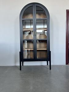 Gabinetes de almacenamiento de madera maciza de lujo americano, gabinetes de <span class=keywords><strong>vino</strong></span> de vidrio templado para sala de estar, estantes de <span class=keywords><strong>vino</strong></span> para sala de exposiciones - Product Image 2
