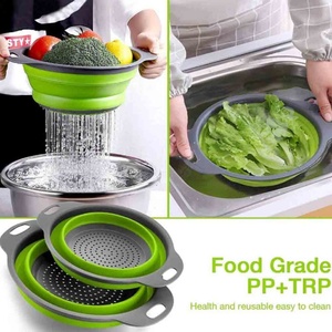 Bol de lavage pliable pour cuisine, passoire pliable en silicone, panier de drainage en silicone, panier de lavage pour fruits et légumes - Product Image 5