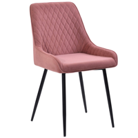 Chaise de salle à manger nordique élégante à dossier haut avec pieds en métal chaise de salle à manger en velours rembourré pour meubles de salon à la maison