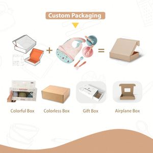 Assiettes pour bébé en silicone de qualité alimentaire sans BPA avec bol à ventouse, bavoir, tasse, fourchette, cuillère, ensemble de vaisselle pour tout-petits, fournitures pour repas d'enfants - Product Image 4