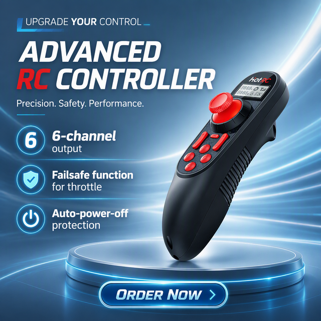 HOTRC DS600 6CH 2.4GHz RC Transmitter Radio Controller with F-06A Receiver for Boat Car Toy