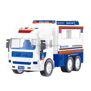 Hot Selling Kids Plastic Speelgoed Politie Truck Friction Swat Truck Speelgoed Met Licht En Muziek