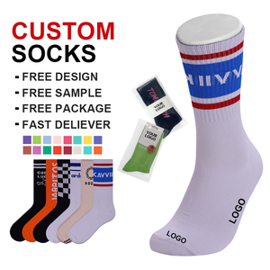 Empaquetado gratis Muestra gratis Unisex Personalizado Gimnasio Deporte Calcetín Diseño Patrón de punto <span class=keywords><strong>Calcetines</strong></span> atléticos Logotipo personalizado Tubo Sport Sox - Product Image 1