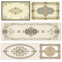 Auf Maß zuges chnitten Wasserstrahl Marmor Medaillon Inlay Teppich fliese für Innen Lobby Korridor Eingang Marmor Muster Boden Design Fliese