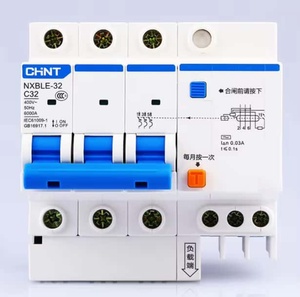 Interruttore Differenziale RCBO Chint NXBLE-32 NXBLE-63 1P+N 2P 3P 4P 6kA 30mA 100mA 300mA con Protezione da Sovracorrente - Product Image 3
