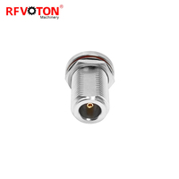 Adaptateur RF coaxial en laiton 50 ohms, connecteur femelle N type à prise murale avec écrou vers connecteur femelle SMA, bornes de câblage