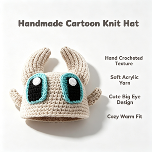 Gorro de Punto con Estampado Animal en 3D Hecho a Mano, Gorro de Invierno Acrílico Cálido y Divertido con Diseño de Dibujos Animados, Unisex para Niños, Personalizable, Edición Limitada - Product Image 5