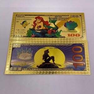 El Sencillo Set de Billetes Conmemorativos de <span class=keywords><strong>La</strong></span> Sirenita con Baño de Oro de 24K - Billete Coleccionable de Ariel para Regalo de Fans - Product Image 5