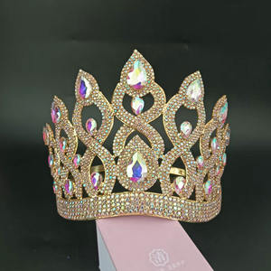 Couronne de reine de beauté de scène, grande couronne de reine, diadème de cristal, couronne de championne de concours de beauté - Product Image 5