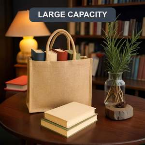 Personalized Private Label Pattern Printing Shopping Carry Natural Brown Jute Tote <b>Bag</b> for <b>Gifts</b> - Product Image 4