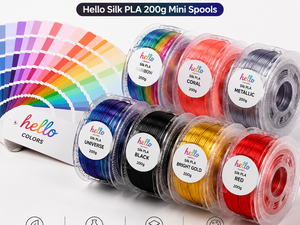 Filament pour stylo 3D Hello Silk PLA 1,75 mm 200 g, arc-en-ciel, pack aléatoire, prix bas, en vrac, pour stylos d'impression 3D, imprimantes FDM - Product Image 5