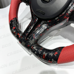 Volante Auto in Fibra di Carbonio Forgiata Rossa con LED per <span class=keywords><strong>BMW</strong></span> M3 F20 F22 F23 <span class=keywords><strong>F45</strong></span> F30 F31 F34 F35 F80 F32 F33 F36 F82 F48 F39 F25 F26 - Product Image 4