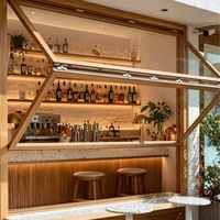 Fenêtre pliante minimaliste en aluminium, insonorisée et anti-UV, pour comptoir de bar à vin