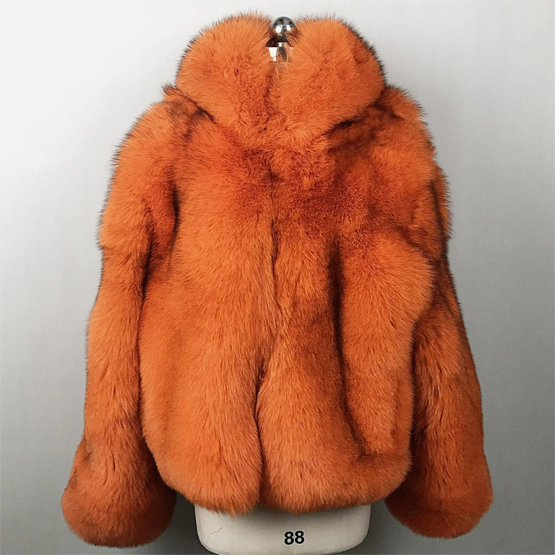 custom New Winter plus size long real fur Coat Real Jacket women's big red fox fur coat blue fox fur coat