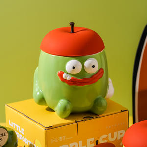 Mug en céramique amusant vert pomme avec poignée, tasse individuelle pour cadeaux 2024 - Product Image 2