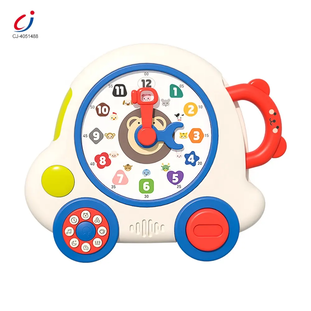 Chengji wholesale early educational time learning shape cognitive montessori plastic toy clock for toddler