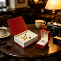 Boîtes à bijoux de luxe avec collier, boucles d'oreilles, emballage en velours et papier, flacons de parfum, coffret cadeau en gros