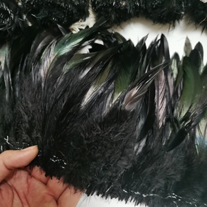Plumes de Coq Noires de 6-8 pouces en Gros pour la Confection de Mouches de Pêche, Décorations de Costumes de Carnaval <span class=keywords><strong>et</strong></span> de Festival Samba - Product Image 3