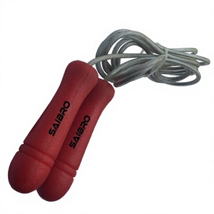 Cuerda de Saltar de Acero Saibro con Mango Rojo, Duradera, Unisex, para Fitness en Casa, de Alta Calidad, Personalizada - Product Image 3